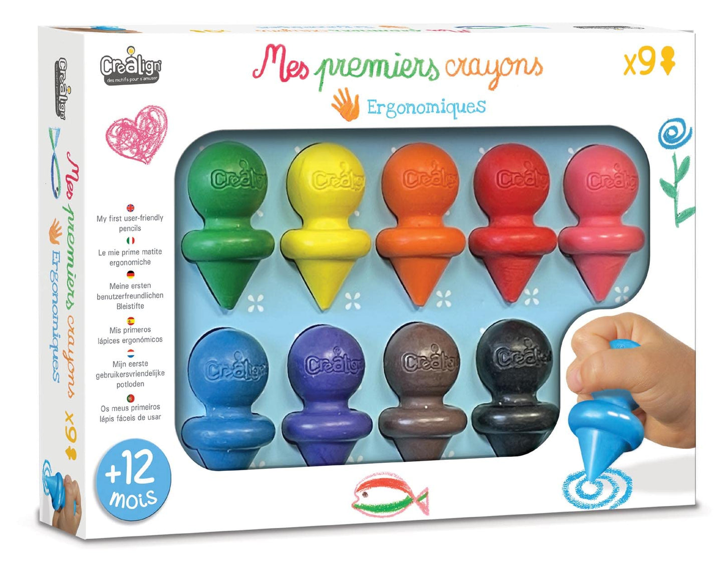 Mis Primeros Crayons Ergonómicos (9 ceras) - CreaLign