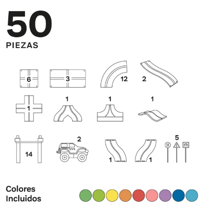 Pista de Carreras Expansión 50 Piezas - Imanix