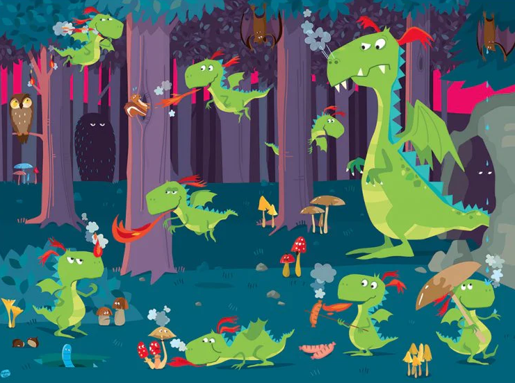 Libro+Puzle Gigante Dragones en el Bosque - Manolito Book
