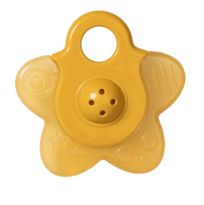 Mordedor Agua Con Sonajero "Star" Mostaza - Saro