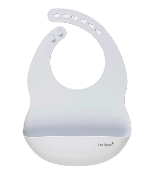 Babero Silicona Nordic Gris - Saro