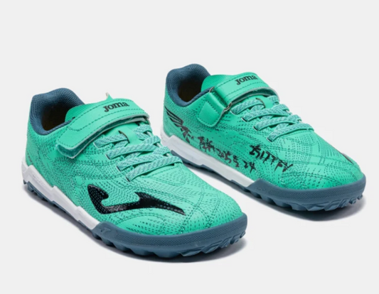 Bota Fútbol Multitaco Evolution JR Turquesa Barefoot - Joma