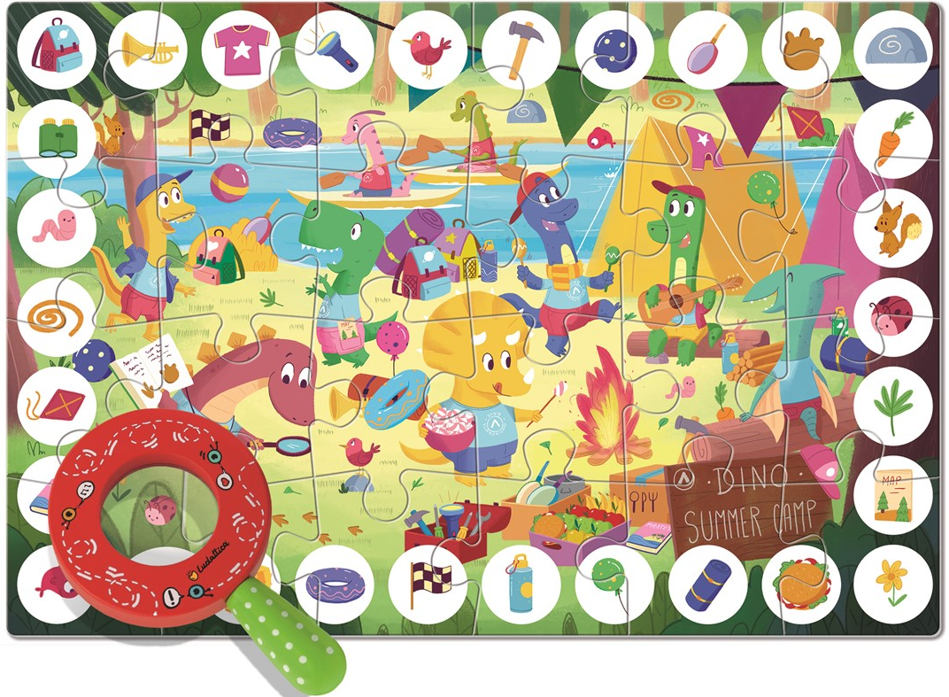 Puzzle Zoom Dinosaurios - Ludattica