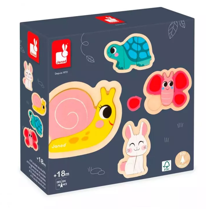 4 Puzzle Evolutivo Jardín - Janod