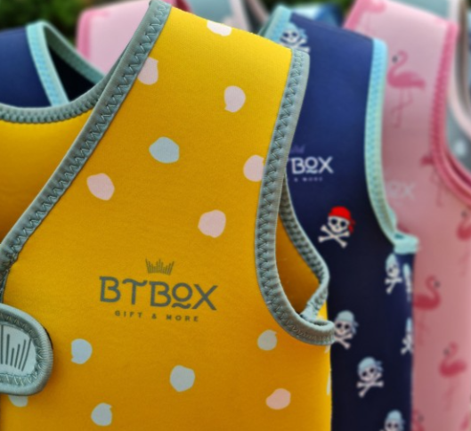 Chaleco Flotación Infantil Lunares Mostaza 9-14Kg - Btbox