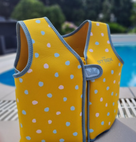 Chaleco Flotación Infantil Lunares Mostaza 9-14Kg - Btbox