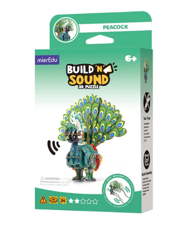 Puzzle 3D Con Sonido Pavo Real - Mieredu