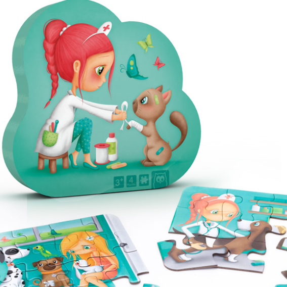 Puzzle Veterinaria 4 en 1 - Eurekakids