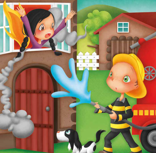 Puzzle Bomberos 4 en 1 - Eurekakids (caja exterior descolorida)