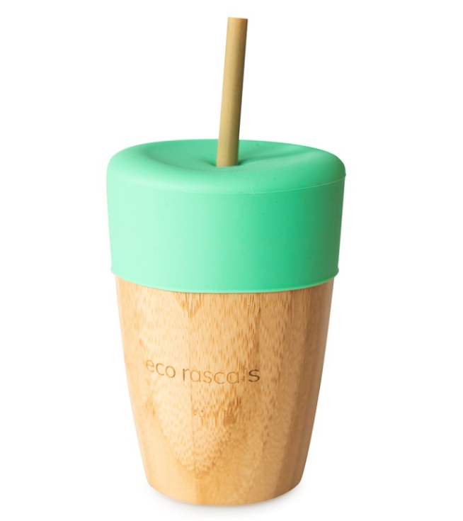 Vaso de Bambú Verde con Pajita – Ecorascals