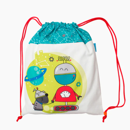 Talega Mochila Cordón Robot - Micumacu