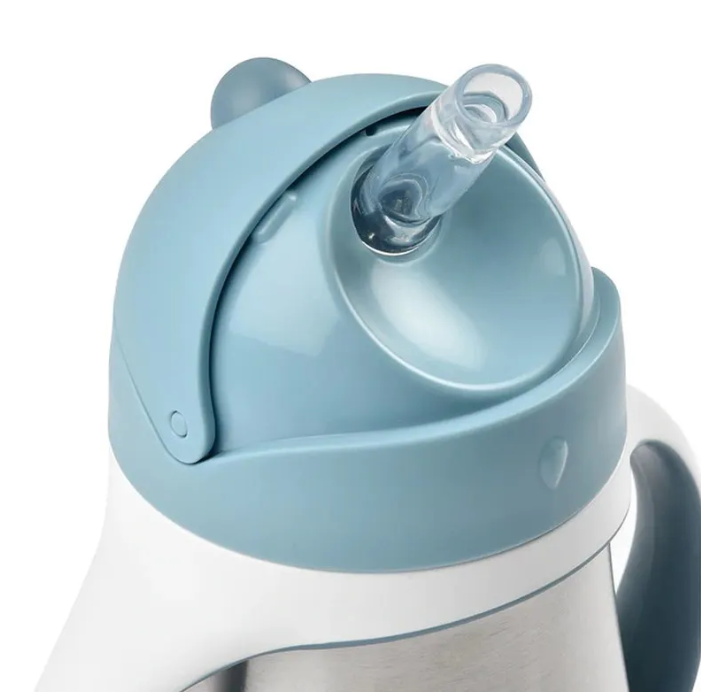 Taza de Aprendizaje Azul con Pajita Inox 250 ml – Béaba
