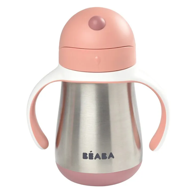 Taza de Aprendizaje Rosa con Pajita Inox 250 ml – Béaba