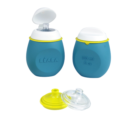 Set Baby Squeeze 2 en 1 + Recipiente de Porción – Azul – Béaba
