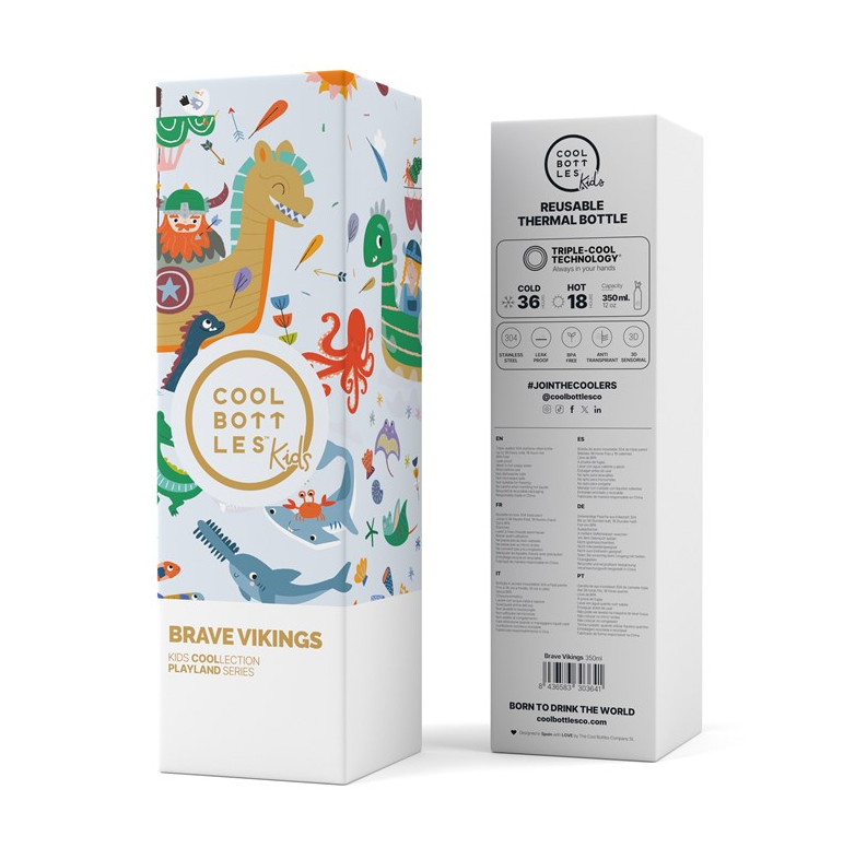 Botella Kids 350ml Brave Vikings - Cool Bottles
