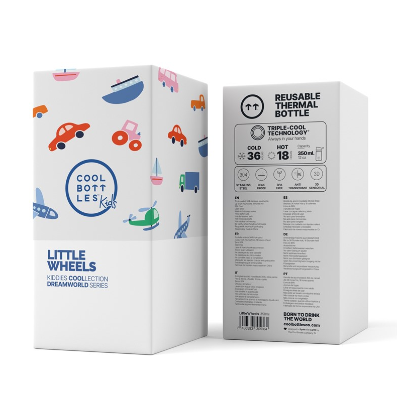 Botella Kiddie 350ml Little Wheels - Cool Bottles