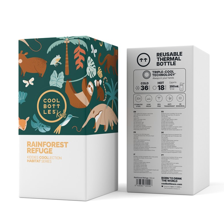 Botella Kiddie 350ml Rainforest Refuge - Cool Bottles