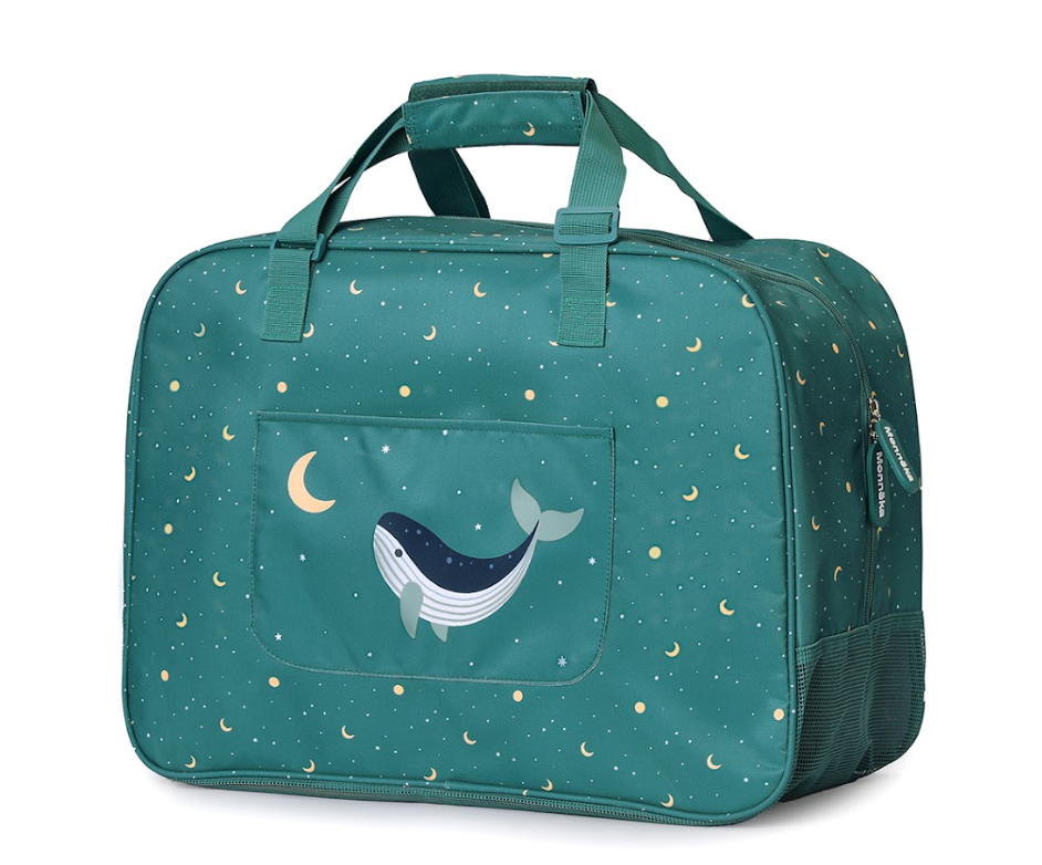 Bolso De Playa Con Rejilla Whale Teal - Monnëka