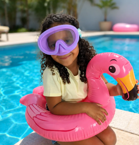 Máscara Junior Moradas con Turbante Arcoiris (6 - 12 años) - Fun Water