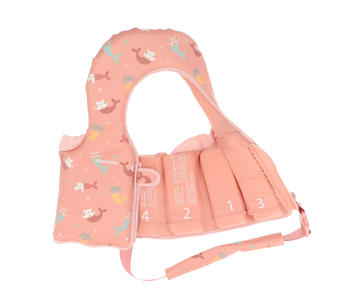 Chaleco Flotación Infantil Lunares Mermaid Cats 11-15Kg - Monnëka