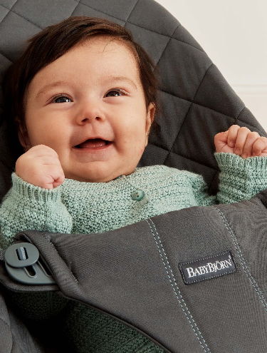 Hamaca Bliss Anthracite Cotton, Classic Quilt - BabyBjörn