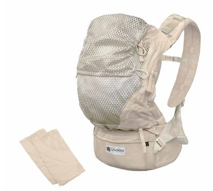 Mochila Porteo E-Carrier Mesh Taupe Leaves - Quokkababy