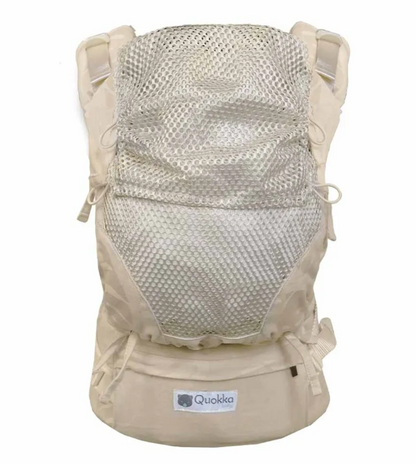 Mochila Porteo E-Carrier Mesh Taupe Leaves - Quokkababy
