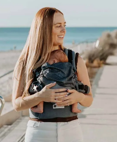 Mochila Porteo E-Carrier Mesh Denim Blue - Quokkababy