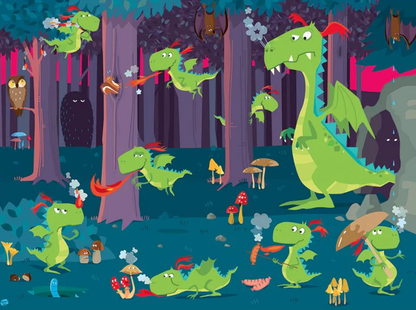 Libro+Puzle Gigante Dragones en el Bosque - Manolito Book