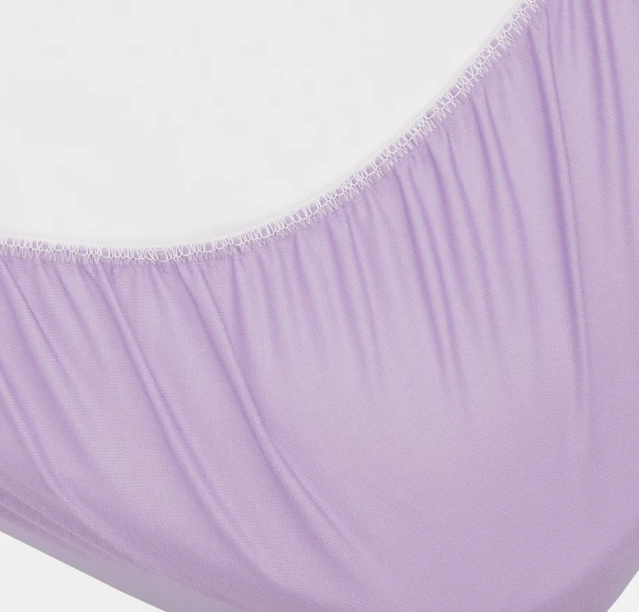 Sábana Bajera Ajustable+Protector Cuna Malva - B-Sensible