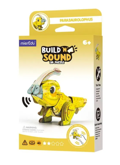 Puzzle 3D Con Sonido Parasaurolophus - MierEdu