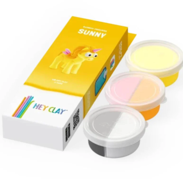 Plastilina Interactiva Unicornio Sunny (3 botes) - Hey Clay