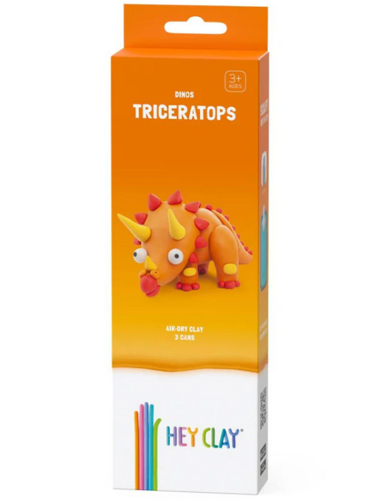 Plastilina Interactiva Triceratops (3 botes) - Hey Clay