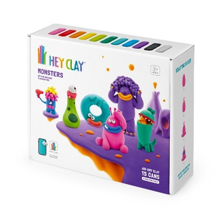Plastilina Interactiva Monstruos (15 botes) - Hey Clay