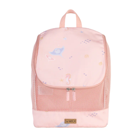 Mochila Infantil Antiarena Rosa Seahorse - Saro