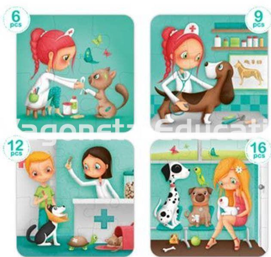 Puzzle Veterinaria 4 en 1 - Eurekakids