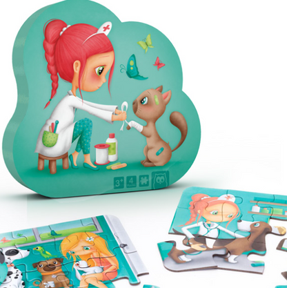 Puzzle Veterinaria 4 en 1 - Eurekakids