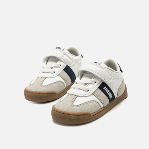 Free Modern Blanco Losfo Azul Marino Vegano Primeros Pasos- Mustang