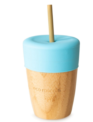 Vaso de Bambú azul con Pajita – Ecorascals