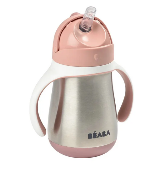 Taza de Aprendizaje Rosa con Pajita Inox 250 ml – Béaba