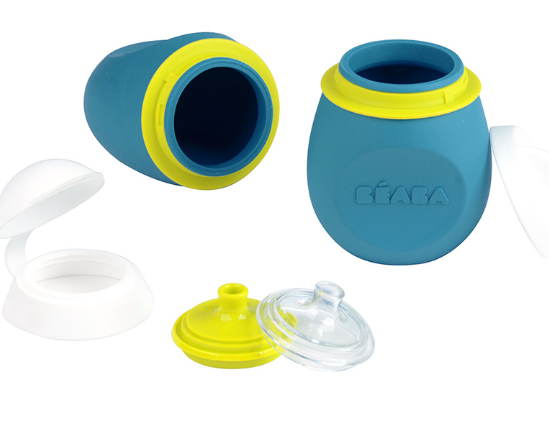 Set Baby Squeeze 2 en 1 + Recipiente de Porción – Azul – Béaba
