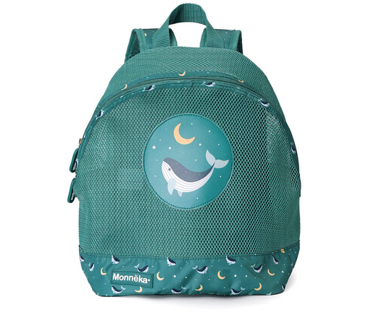 Mochila Infantil Antiarena Whale Teal - Monnëka