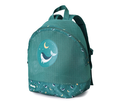 Mochila Infantil Antiarena Whale Teal - Monnëka