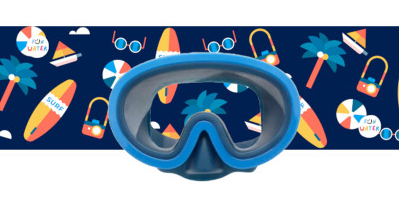 Máscara Junior Azul Oscuro con Turbante Surf (6 - 12 años) - Fun Water