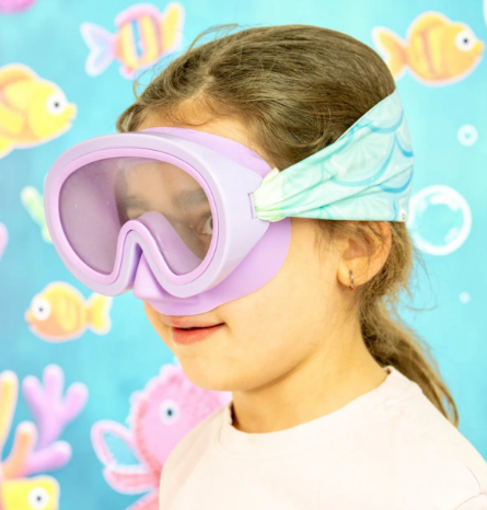 Máscara Junior Moradas con Turbante Sirena (6 - 12 años) - Fun Water