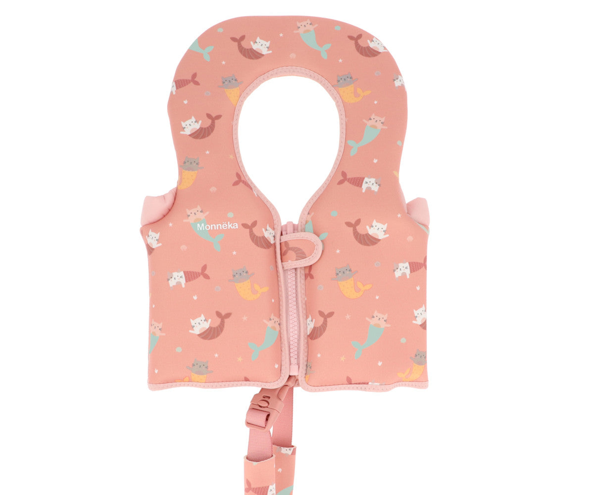 Chaleco Flotación Infantil Lunares Mermaid Cats 11-15Kg - Monnëka