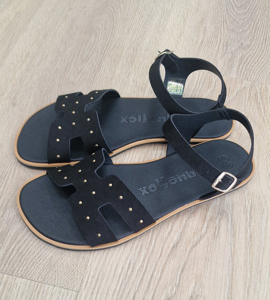 Sandalias Suede Negro - Coqueflex