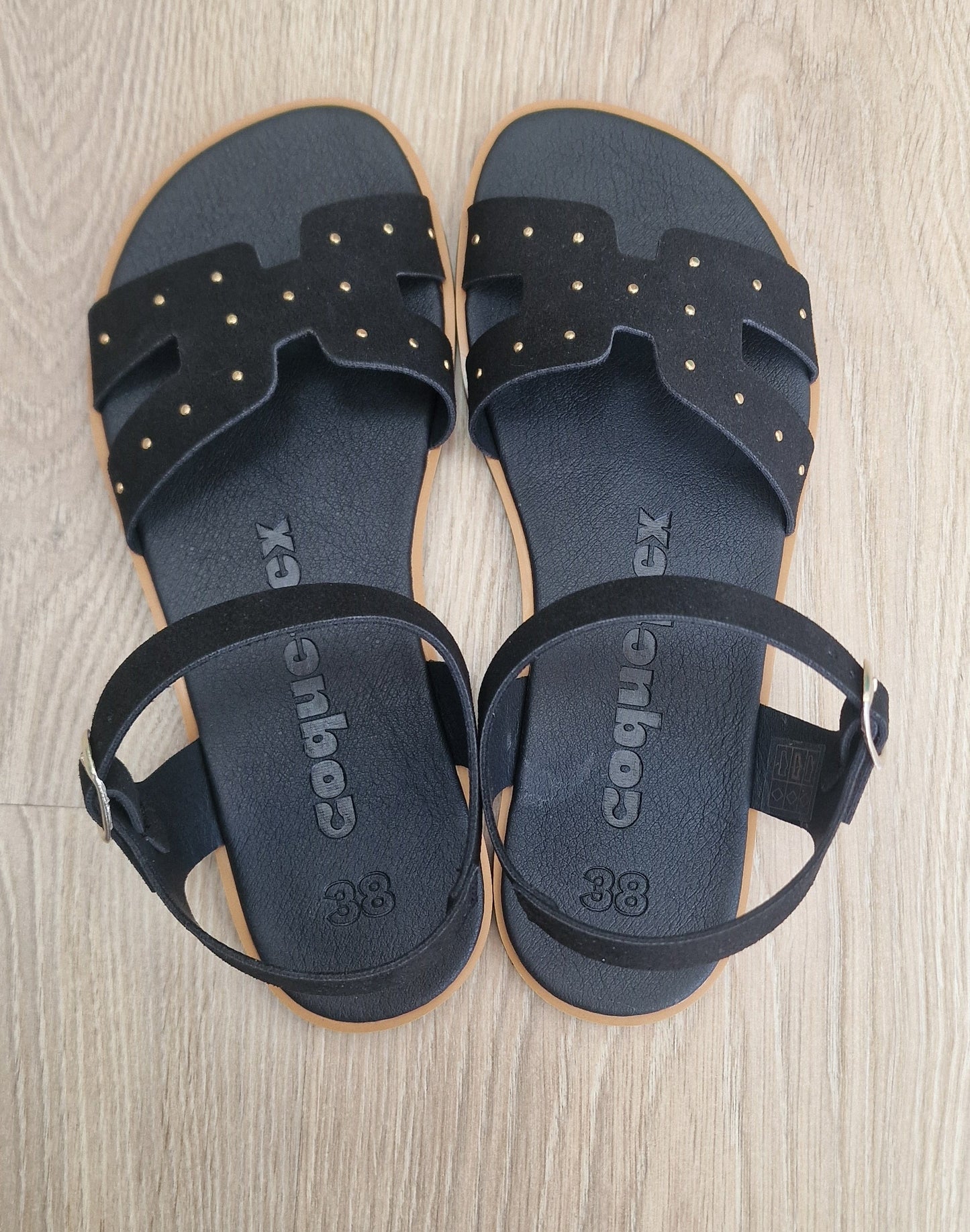Sandalias Suede Negro - Coqueflex
