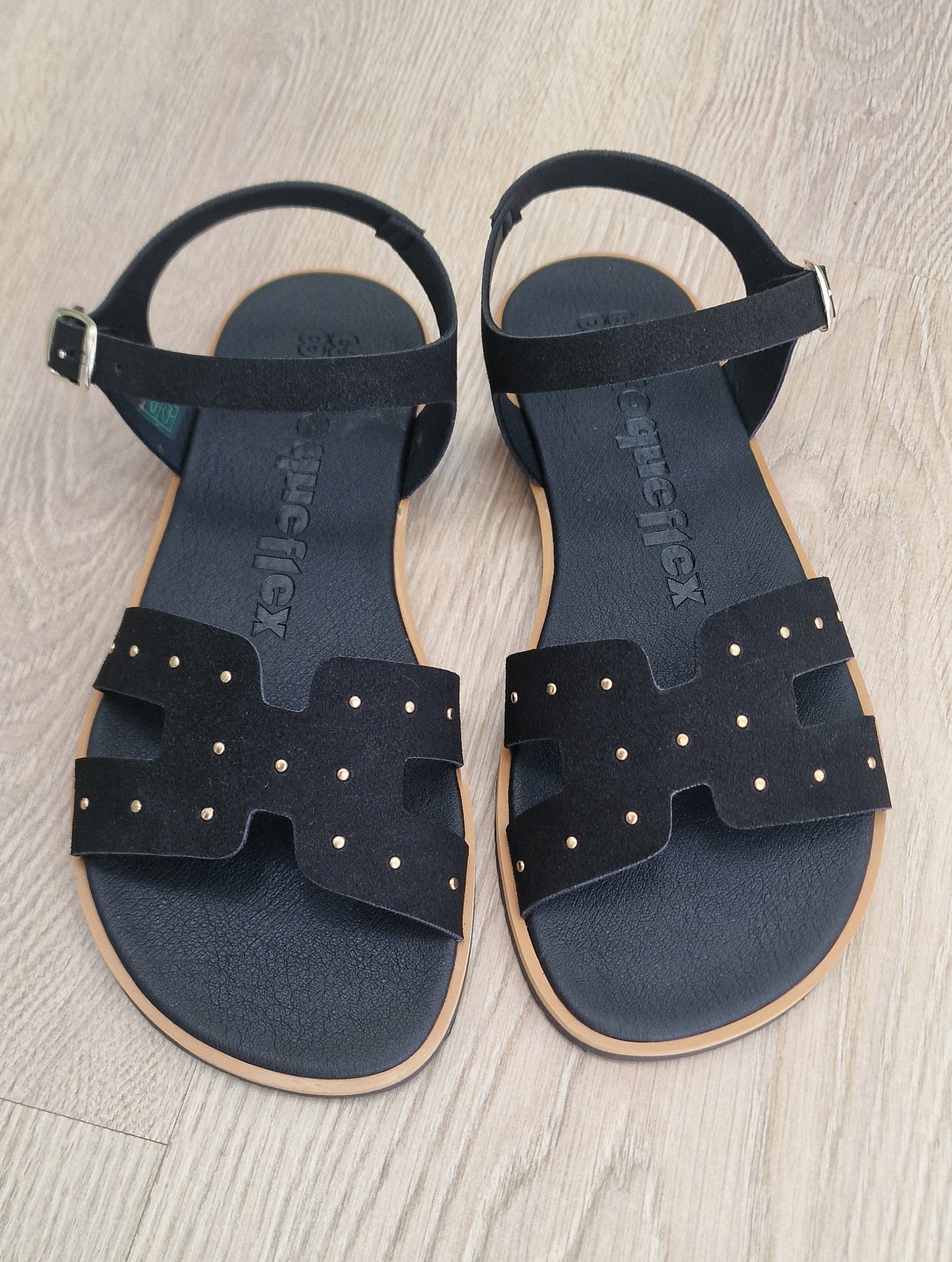 Sandalias Suede Negro - Coqueflex