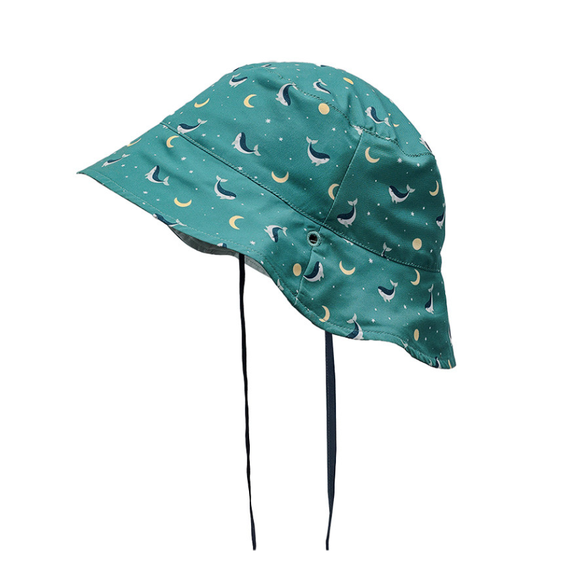 Gorro Reversible Whale Teal - Monnëka